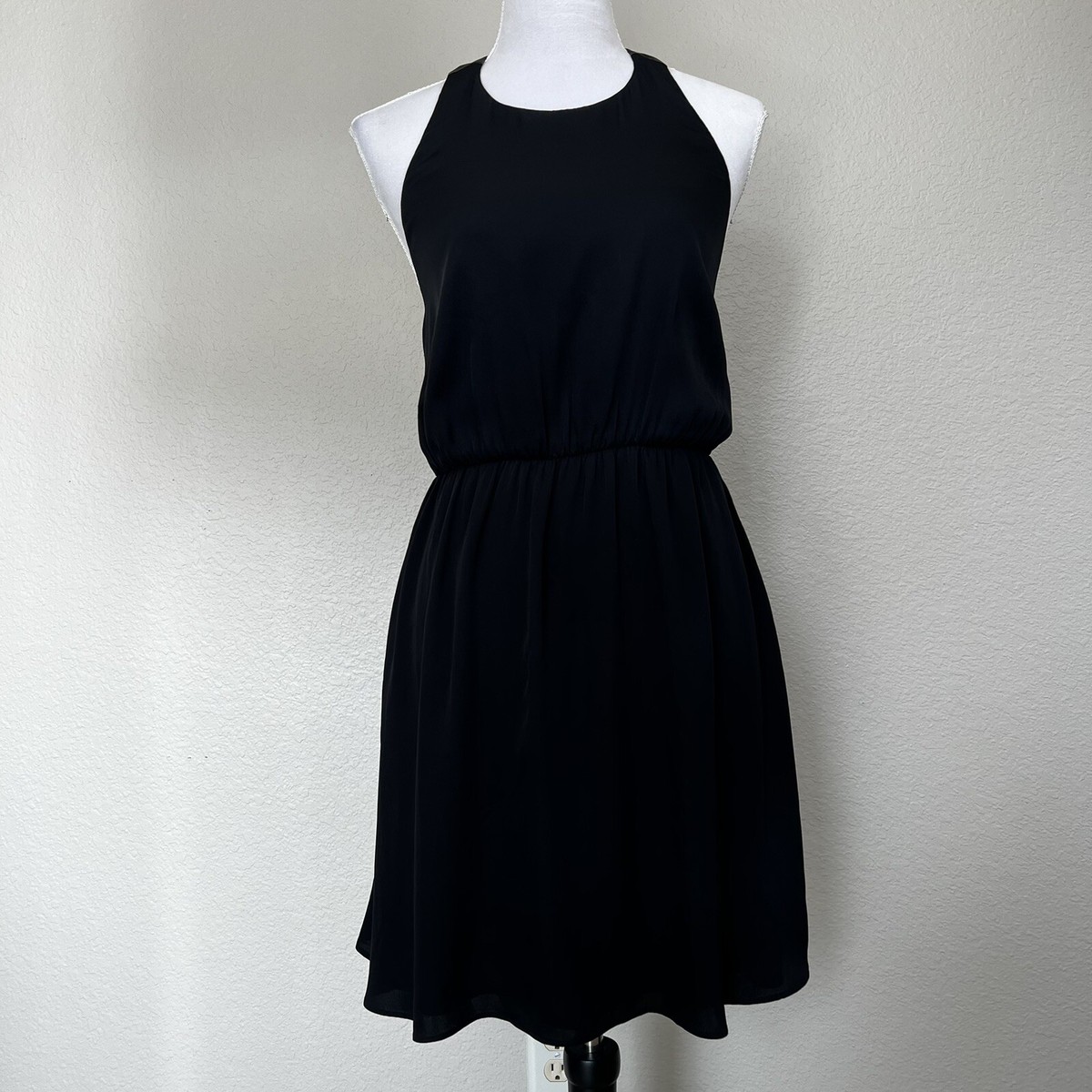 Alice + Olivia Black Silk Dress A line Size Small See pics Zipper T Back |  eBay