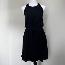 Alice + Olivia Black Silk Dress A line Size Small See pics Zipper T Back