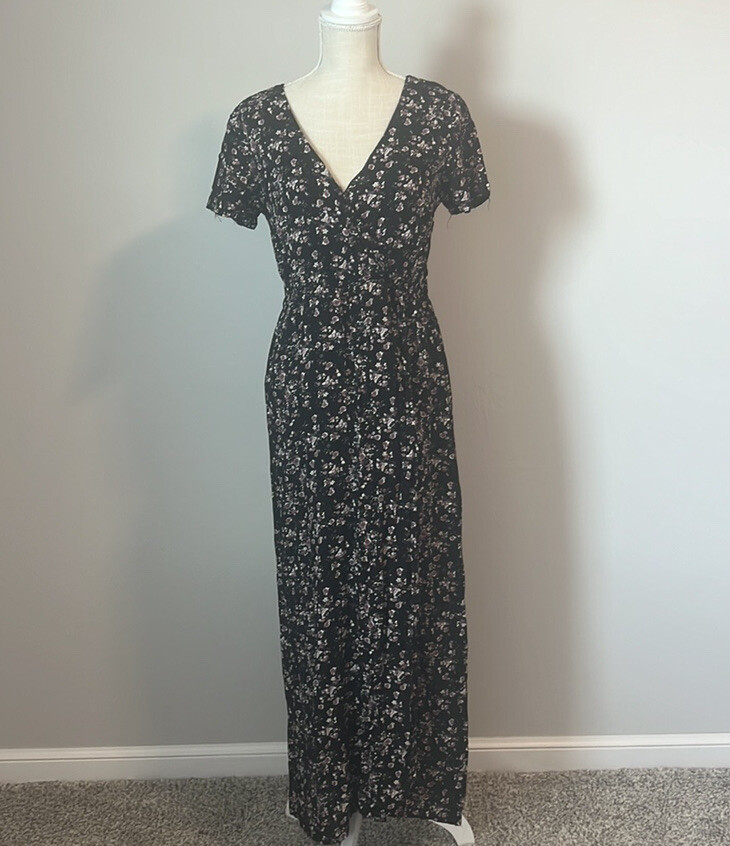 Miami Short Sleeve Multicolor Floral Women's Wrap Dress Size Small