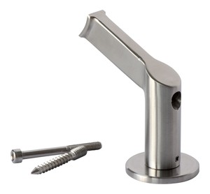 Brushed Stainless Steel Metal 320-grit Contemporary Handrail Stair Wall Bracket  eBay