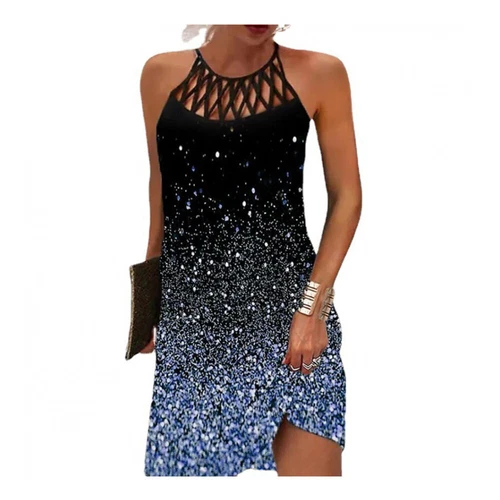 Women Dress Boho Hollow Halter Sleeveless Beach Dresses Holiday Plus Size - Bild 11 von 33