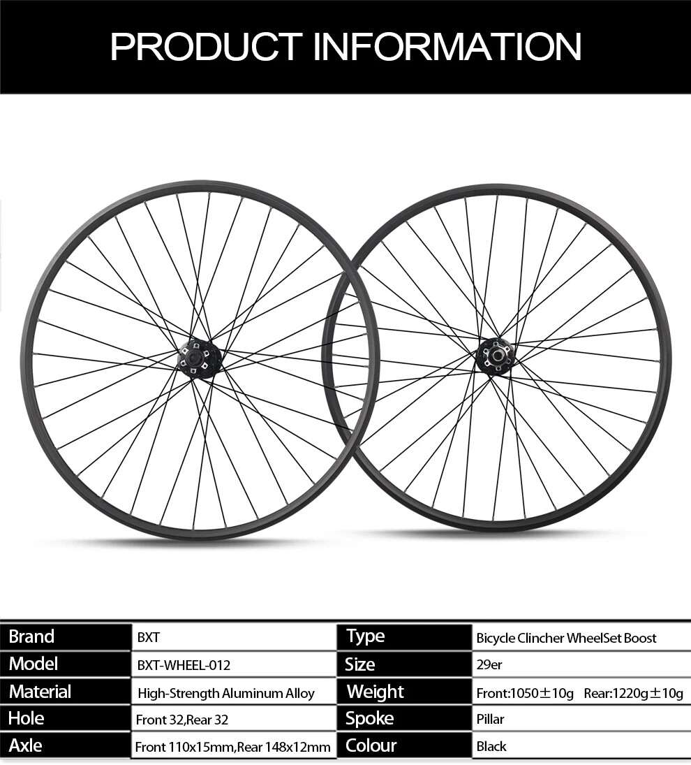 Mountain Bike Boost Wheels 29er 32 Holes Clincher Bicycle Disc