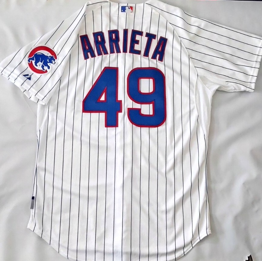 MADE IN USA MAJESTIC COOLBASE CHICAGO CUBS #49 ARRIETA AUTHENTIC