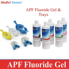 Dental APF Fluoride Gel 17 Fluoride Trays Dual Arch, Single Arch S, M, L - USA