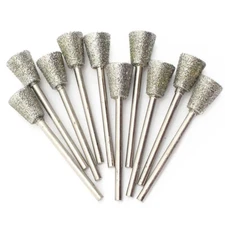 30Pcs Diamond Grinding Bits 1-8mm Inverted Conical Carving Burrs Jewelry Tools