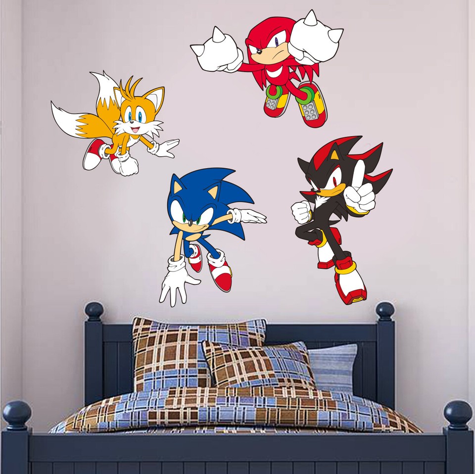 Sonic The Hedgehog Wall Sticker - Sonic, Tails, Knuckles and Shadow ...