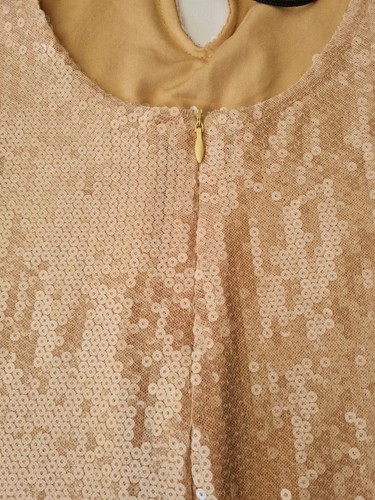 Ladies Sequin Dress Unbranded Size M Nude V Neck 28655 - Picture 15 of 16