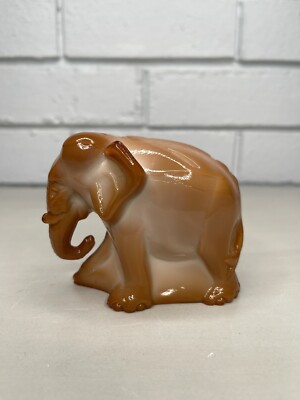 Fenton Glass Working Elephant Chocolate Slag Figurine Ornament Small NFGS 2005