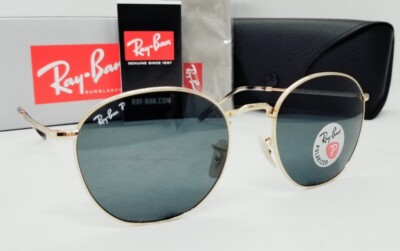 Ray Ban ROB gold/blue POLARIZED RB3772F 001/3R 56 aviator