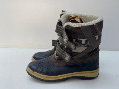 Pepperts Kids Boys Brown Textile Hook Loop Snow Boots UK