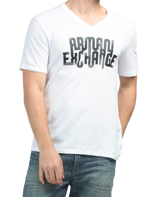 ARMANI EXCHANGE WHITE 'WAVE LOGO' SS T-SHIRT SIZE MEDIUM NWT