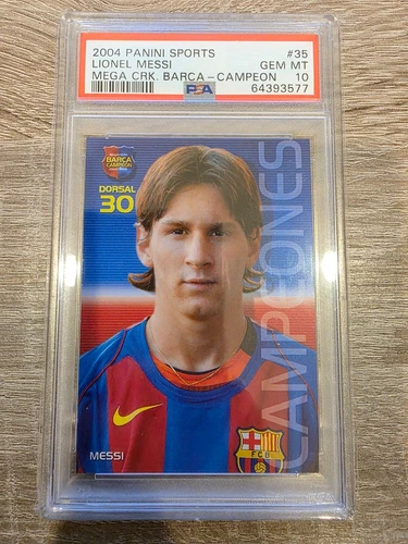 2004 Panini Sports Mega Cracks Campeon Lionel Messi ROOKIE RC #35 PSA 10
