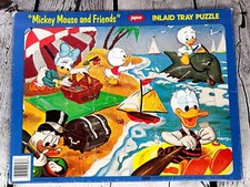 Vtg JAYMAR Frame-Tray Puzzle Disney Donald Duck "Mickey Friends" Beach 2303