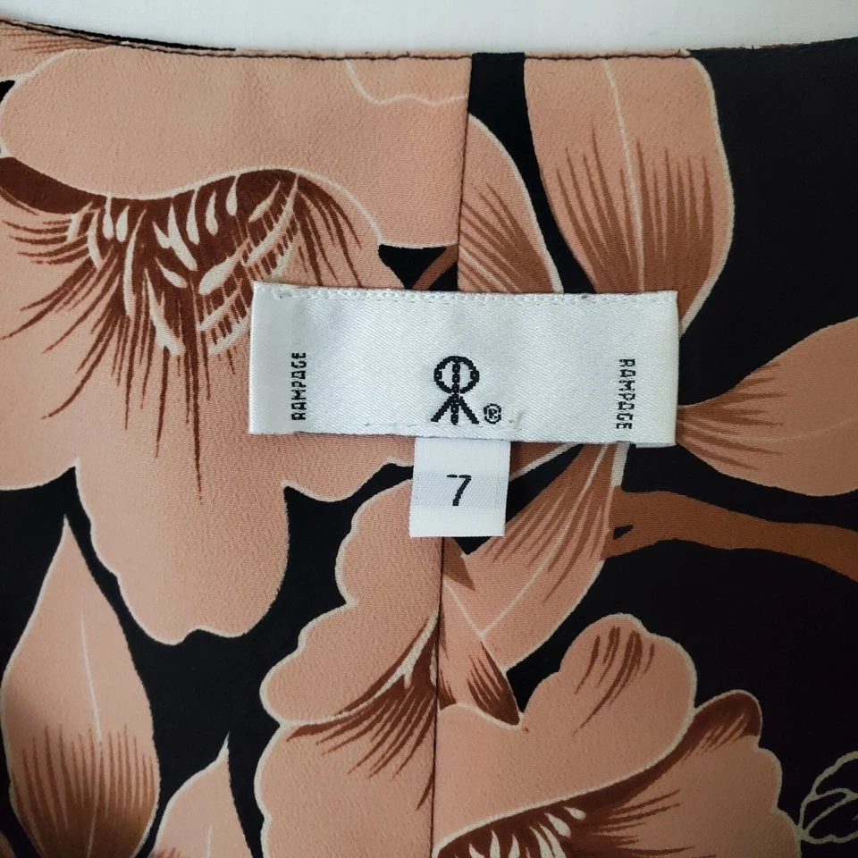 Rampage женщин макси платье размер 7 Y2K цветочный гавайский v-образным вырезом черный без рукавов  - Изображение 4 из 4