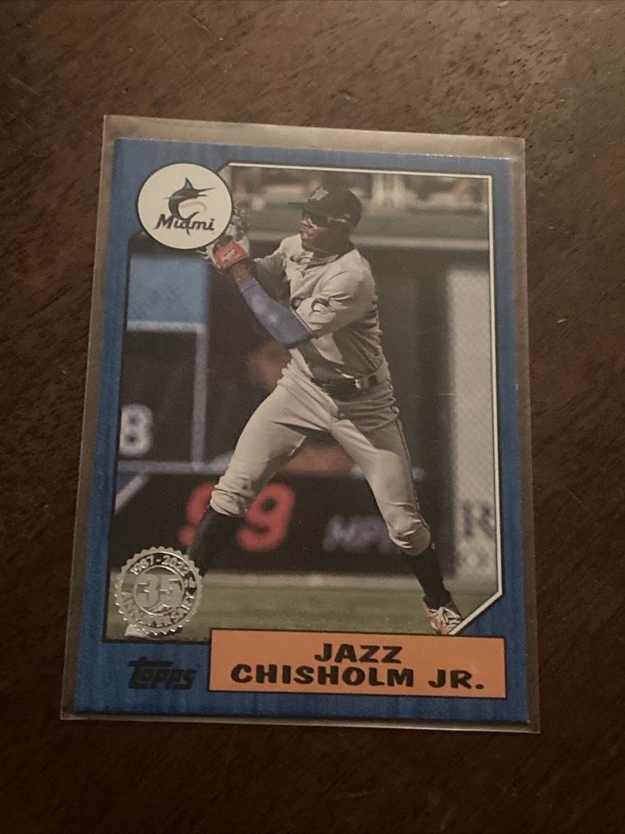 Jazz Chisholm 2022 Topps 1987 35th Anniversary Blue Parallel #77
