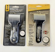 TWO(2) Folding 3-Way Razor Blade Holder, Glass Scraper and Sticker Remover