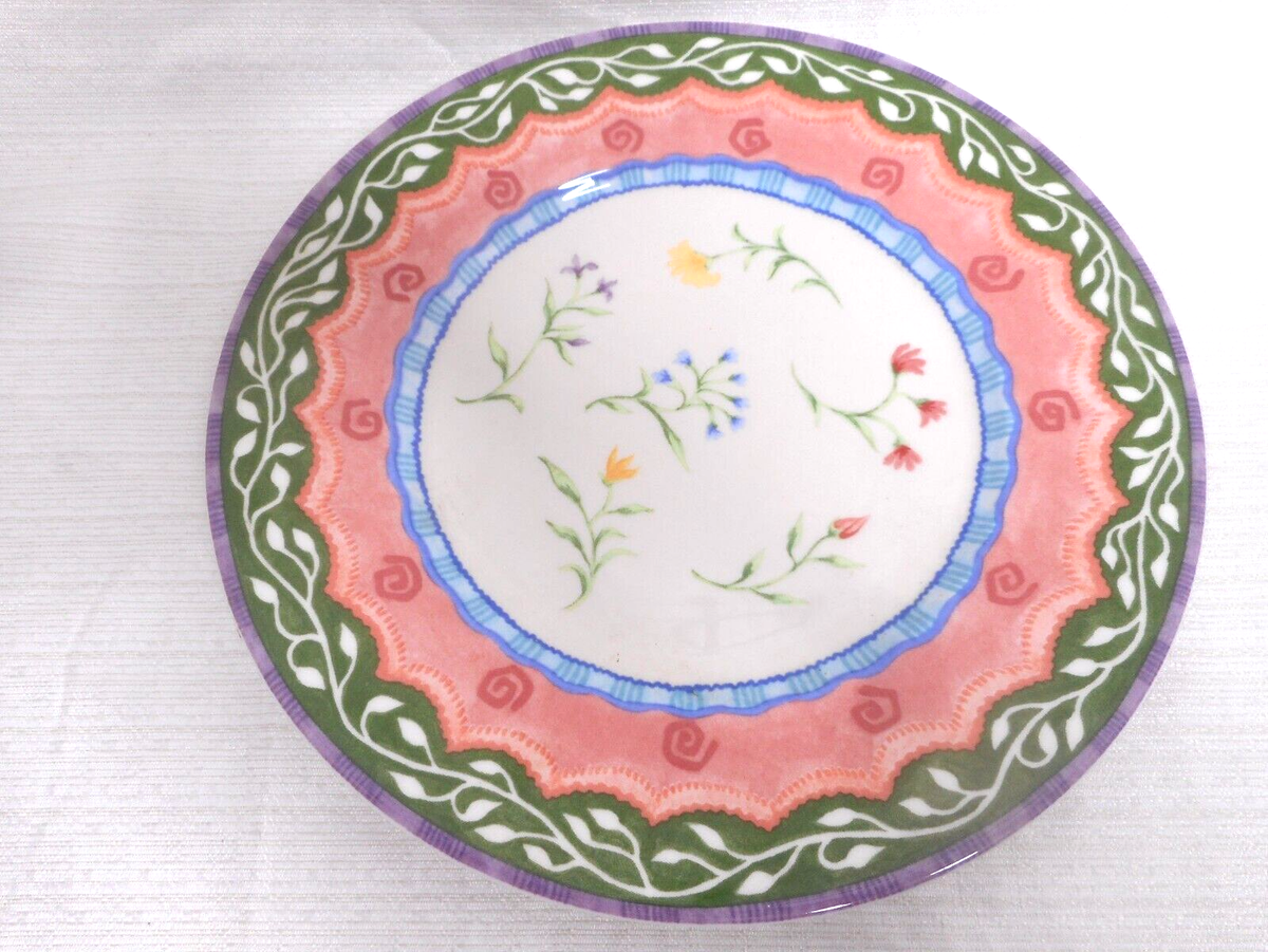 Fitz and Floyd Gypsy Chicks Field Flowers Salad Plate 8 1/2