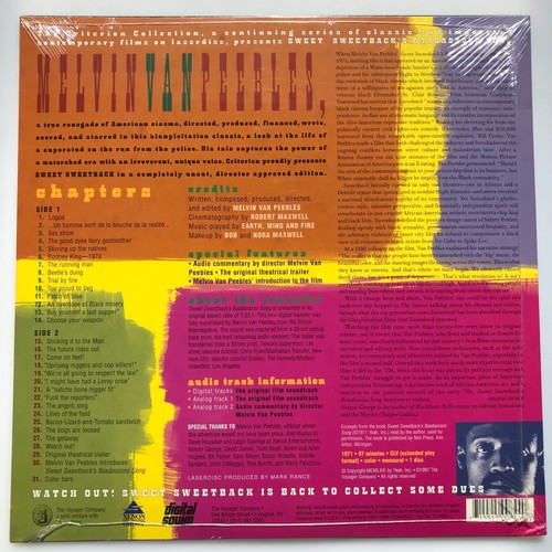 Sweet Sweetback's Baadasssss Song: Special Edition: Criterion #316 NEW Laserdisc - Picture 2 of 3