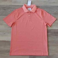 NWT Goodfellow Co Men's Orange Stripe Polo Shirt Size M