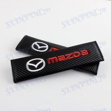 Carbon Look Embroidery Set Of Seat Belt Cover Shoulder Pads For Mazda Rx7 Rx8
