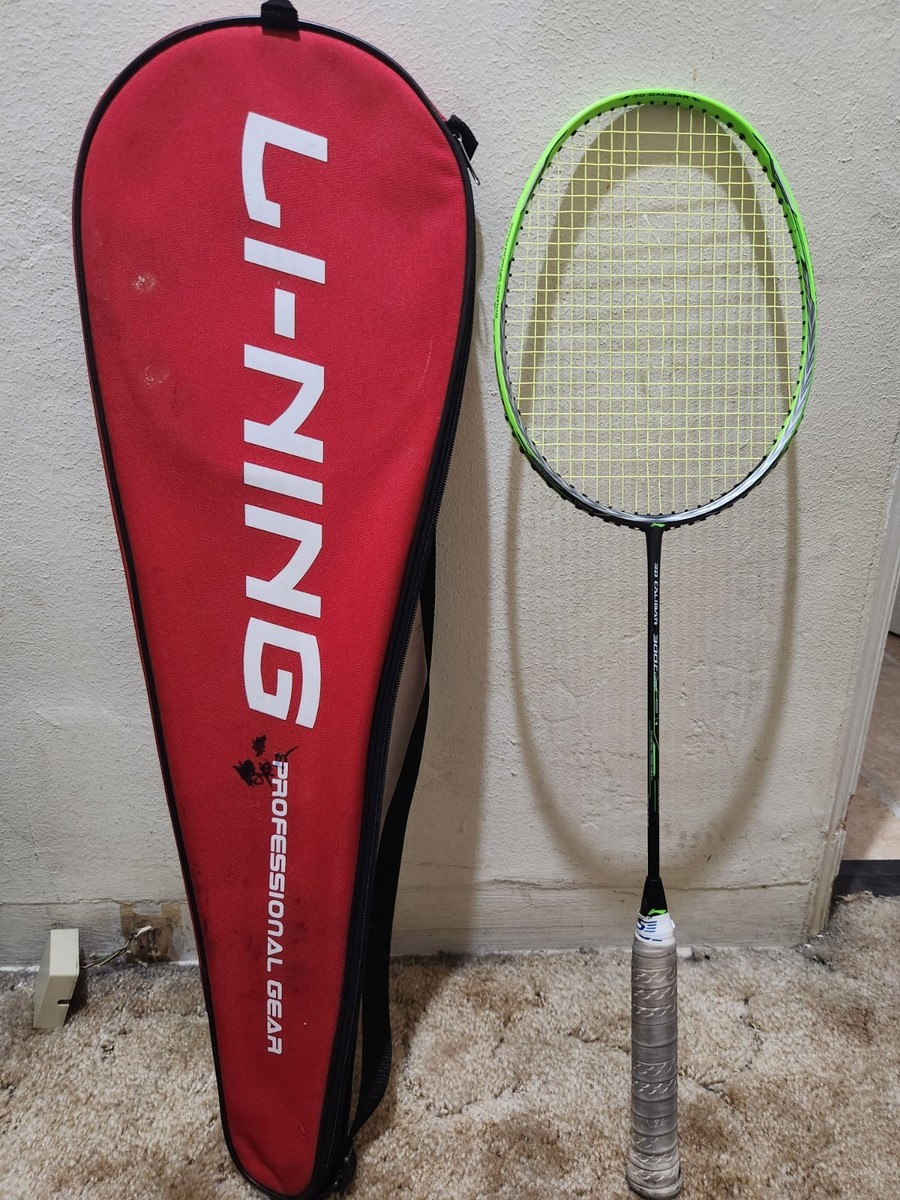 LI-NING 3D Calibar 300C Combat Badminton Racket Green Gray String