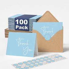 XXINMOH 100 Pack Thank You Cards With Envelopes Bulk Set Stickers 4x6 inch...