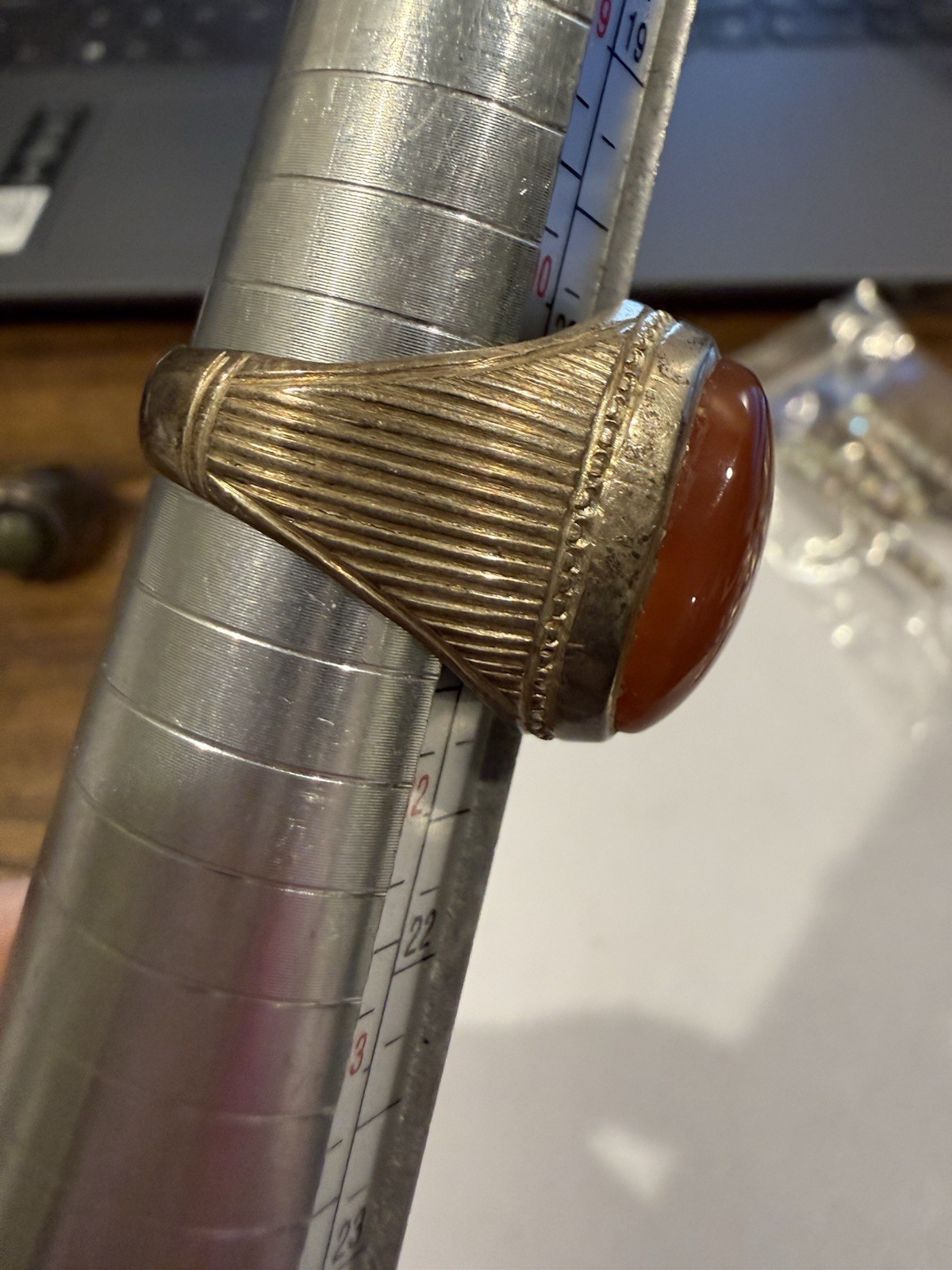 Orange Stone Ring Sterling Silver - image 3