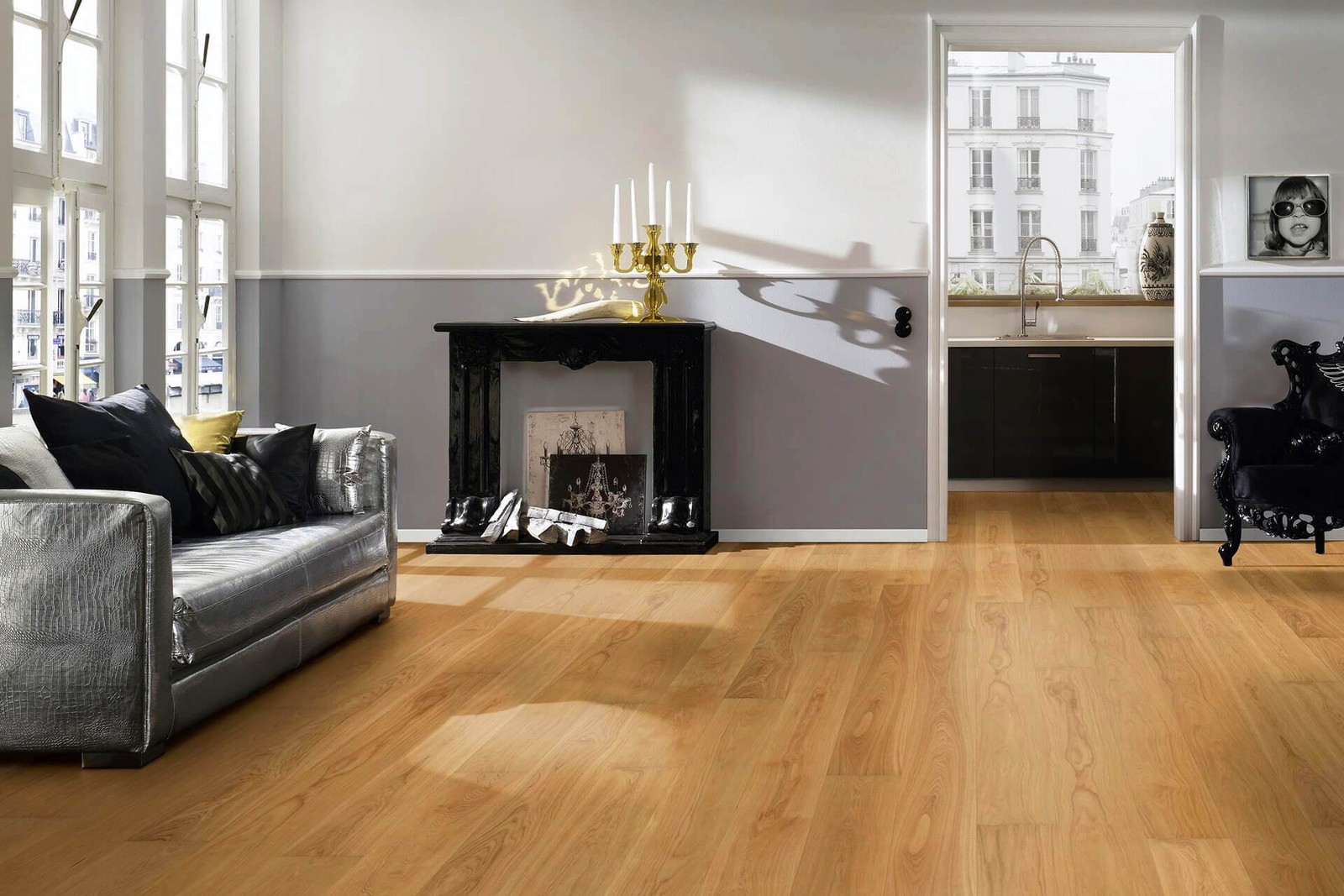Parquet flottant contrecollé Natur' XL idéal grand salon familial