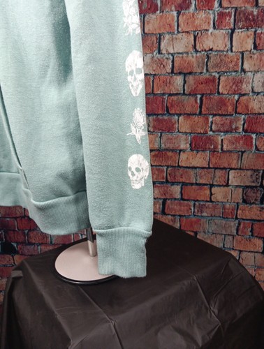 No Boundaries Vintage Freedom Skulls GRÜN farbiger Hoodie Sweatshirt SMALL - Bild 6 von 12