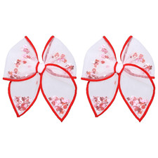 Valentines Hair Bow Gift for Girls Women 4in Red Heart Mesh Tulle Fable Bow Alli