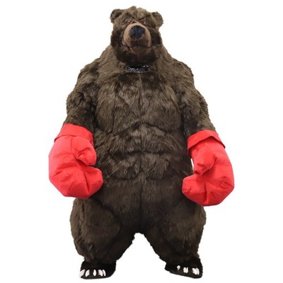 Boxing Bear Inflatable Costume Plush Mascot Halloween Cosplay Party Event Outfit