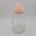 Vtg 70s Kitchen Glass Sugar Shaker Pink Lid Top 6" Federal Housewares Chicago