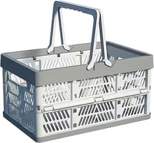 Collapsible Crate Milk Crates Storage Plastic shopping Basket 20L Kitchen
