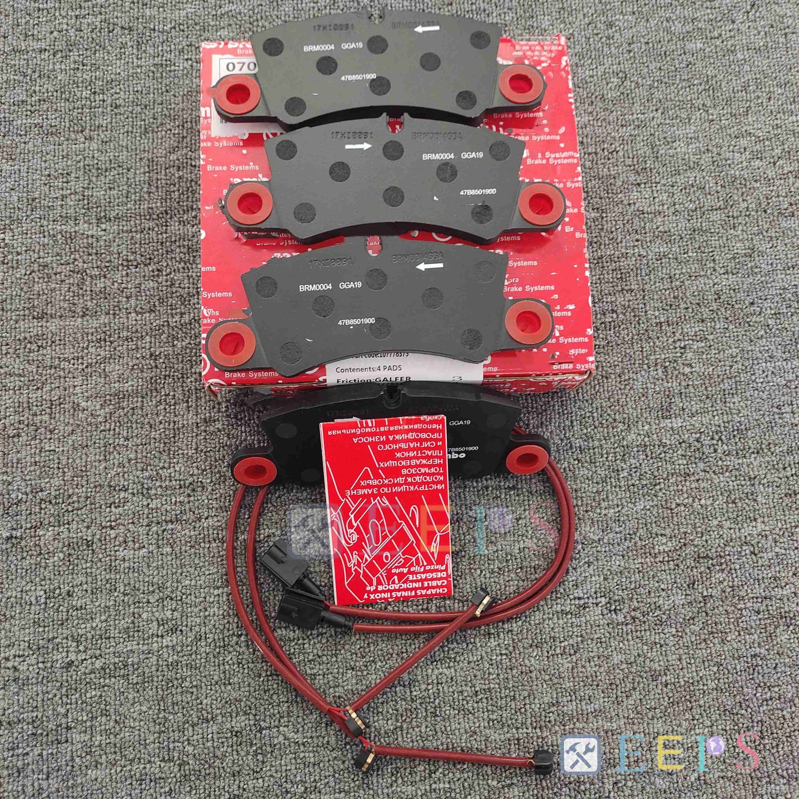 Rear Brake Pad Kit With Brake Sensor For 70003759 Ferrari 488, F8, F12 , 812