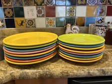 Fiestaware Lot Of 16 Bistro Coupe Plates Assorted Colors