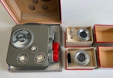 Vintage Eumig C3 8mm Movie Camera with Eumicro and Eumicron lens adapters, boxes