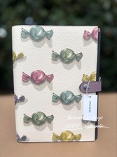 NWT Coach Notebook With Candy Print Colorful Silver/Purple/Chalk Multi CDB81