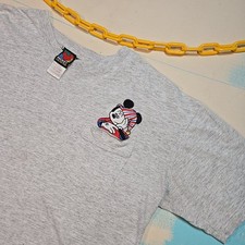 VTG 1990s Mickey Pajamas Sleep Pocket Tee OSFA Embroidery Single Stitch Disney