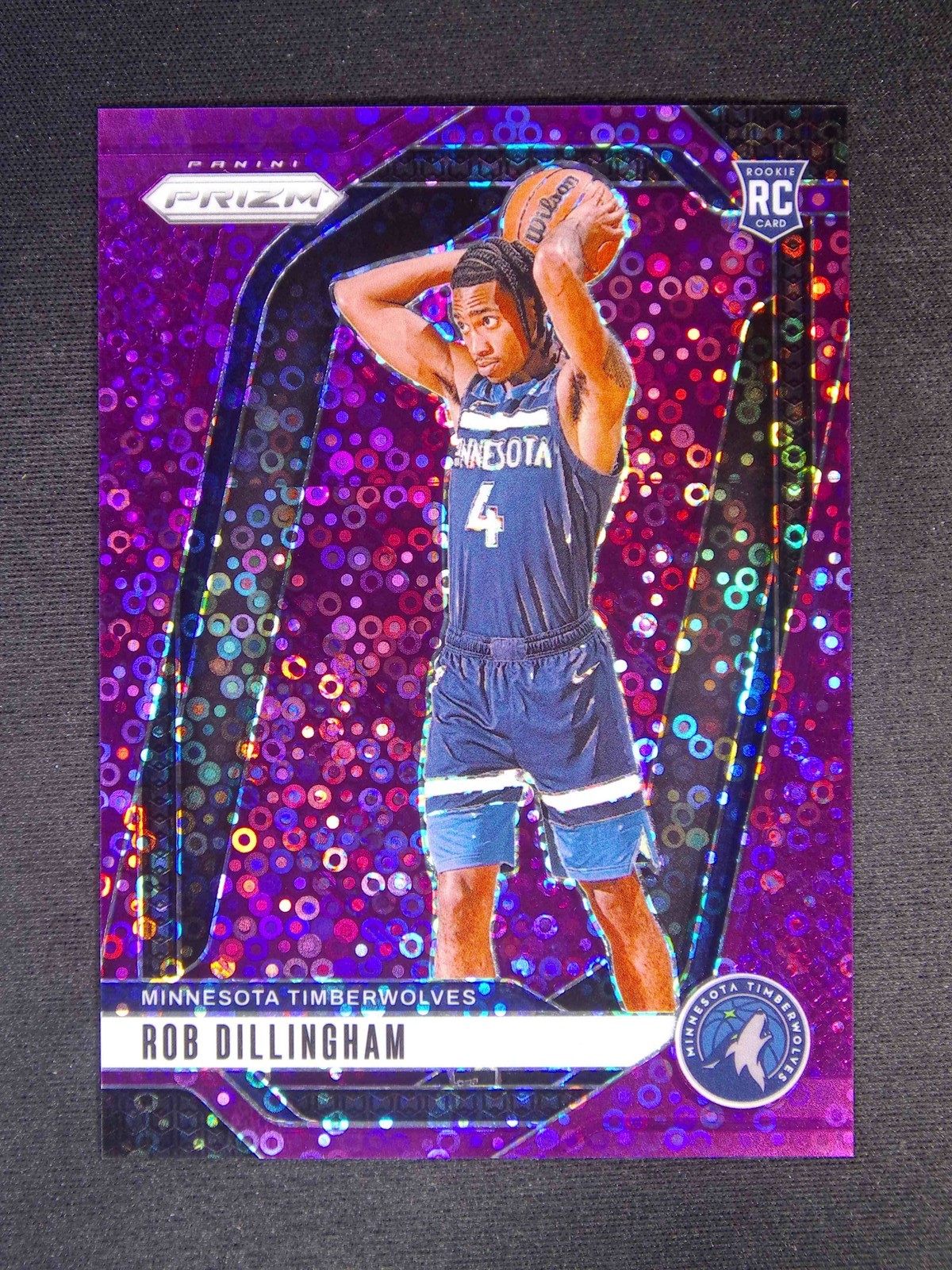 2024-25 Panini Prizm Rob Dillingham #250 RC Rookie Fast Break Purple /75