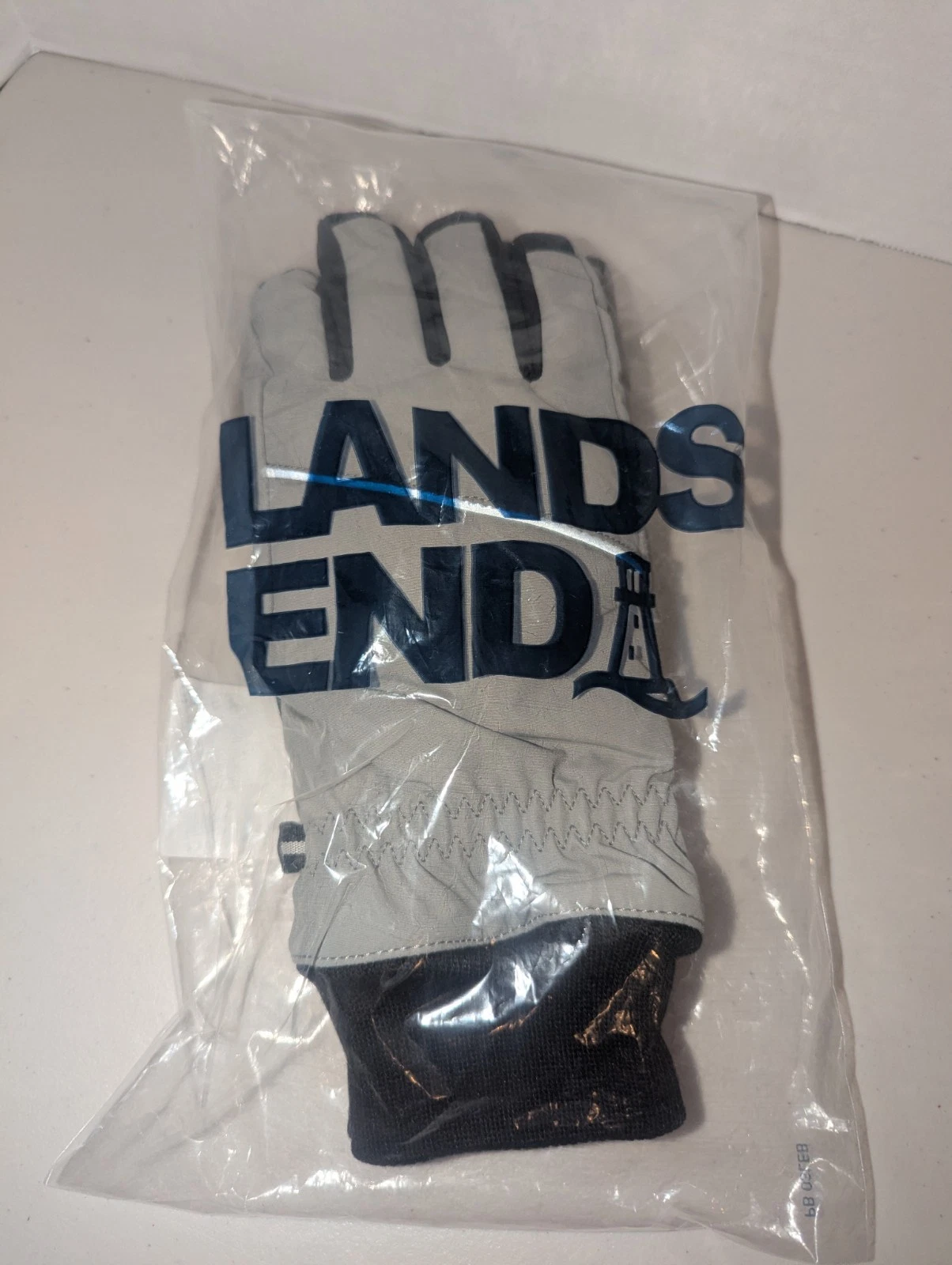 Lands End Squall EZ Touch Insulated Winter Gloves Dark Cameo Gray Men’s M
