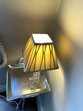 Laura Ashley Clear Glass Table Lamp beige silk shade