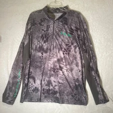 HUK Performance Fishing Men's XL Grey Krytek Camo 1/4 zip Long Sleeve Shirt