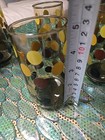 Set Of 4 Vtg Brown Yellow Polka Dot Drinking Glasses/ Tumblers/Highball Beverage — photo 9