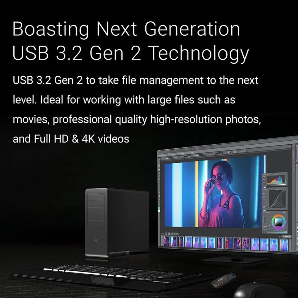 Unidad Flash PNY 256GB PRO Elite V2 USB 3.2 Gen 2 - 600MB/s 256 GB, Gunmetal  Foto 4 de 4