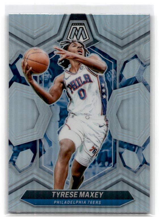 2023-24 Panini Mosaic #79 Tyrese Maxey Silver Philadelphia 76ers