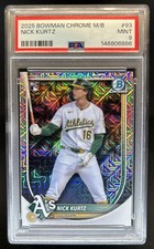 2025 Bowman Chrome Mega Box Nick Kurtz RC Mojo Refractor #93 Athletics PSA 9