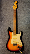 Squier by Fender Strat Electric Guitar 3-Tone Sunburst - Classic Large Headstock