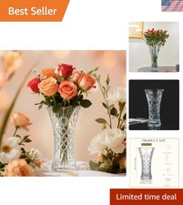 11.2'' Tall Vase for Flowers Thickened Crystal Vase Clear Glass Vases