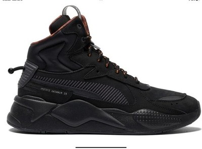 PUMA RsX Mid Black Ice Lace Up  Mens Black Sneakers Casual Shoes 40573101