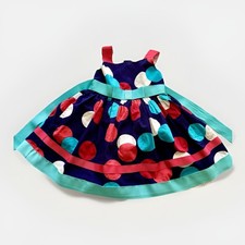 Sweet Heart Rose 3T Girls Dress Polka Dot Red White Blue Patriotic Summer